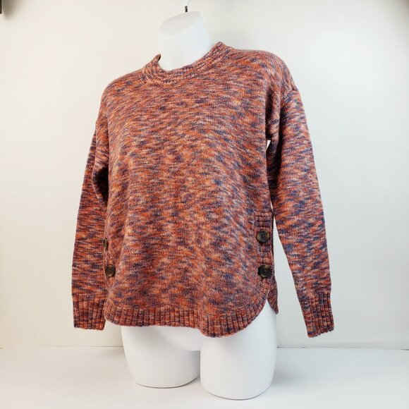 Madewell Sweater XXS Multicolor Blues Rust Orange Wool Acrylic Womens Knit NWT - Picture 1 of 16